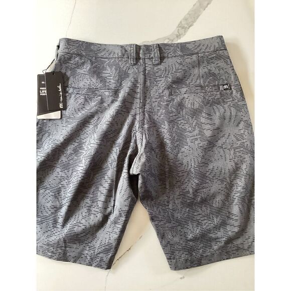 NWT Travis Mathew Go Fish Golf Shorts Sz 30 Heather Gray Palm Leaf - Picture 7 of 8